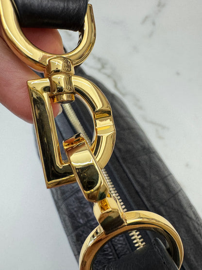 DIOR D-Journey Small 黑色油臘皮