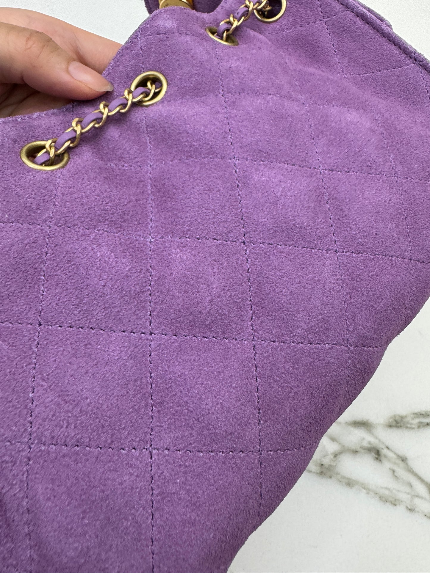 CHANEL Mini 25 Bag 紫色麂皮