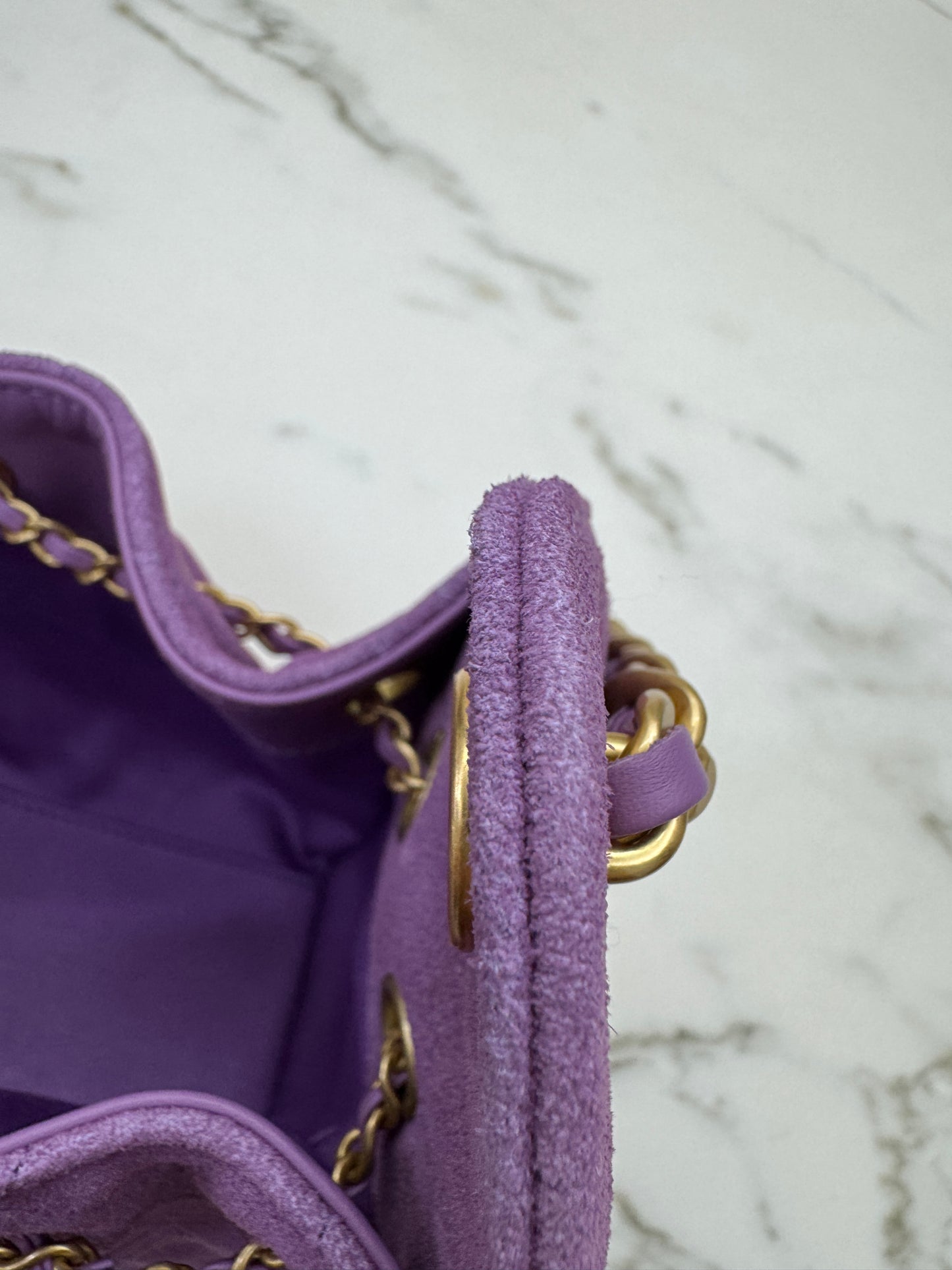 CHANEL Mini 25 Bag 紫色麂皮