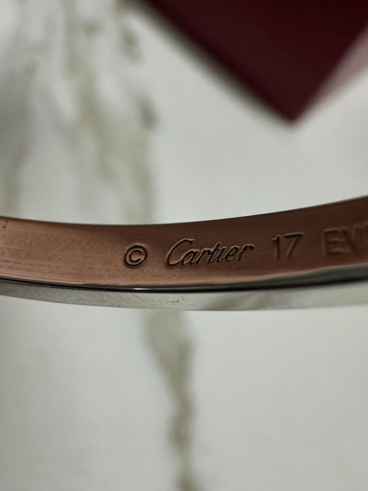 CARTIER Love Bracelet 窄版 滿天星 鉑金色