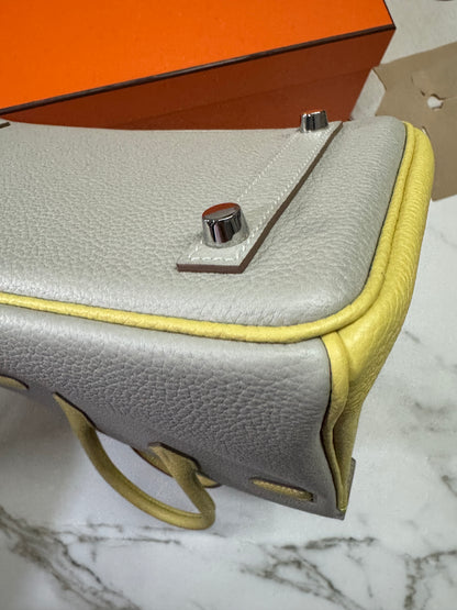 HERMES Birkin25 SO 珍珠灰拼小雞黃 Togo PHW