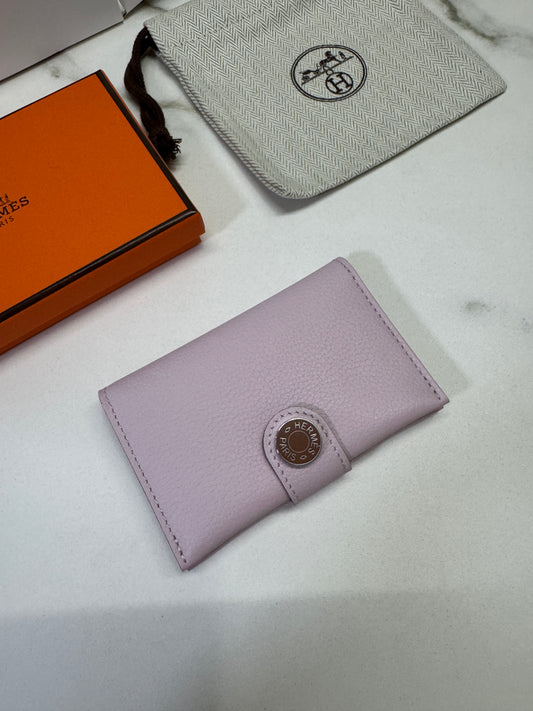 HERMES R.M.S. Cardholder 夢幻紫拼金棕 Evergrain小牛皮