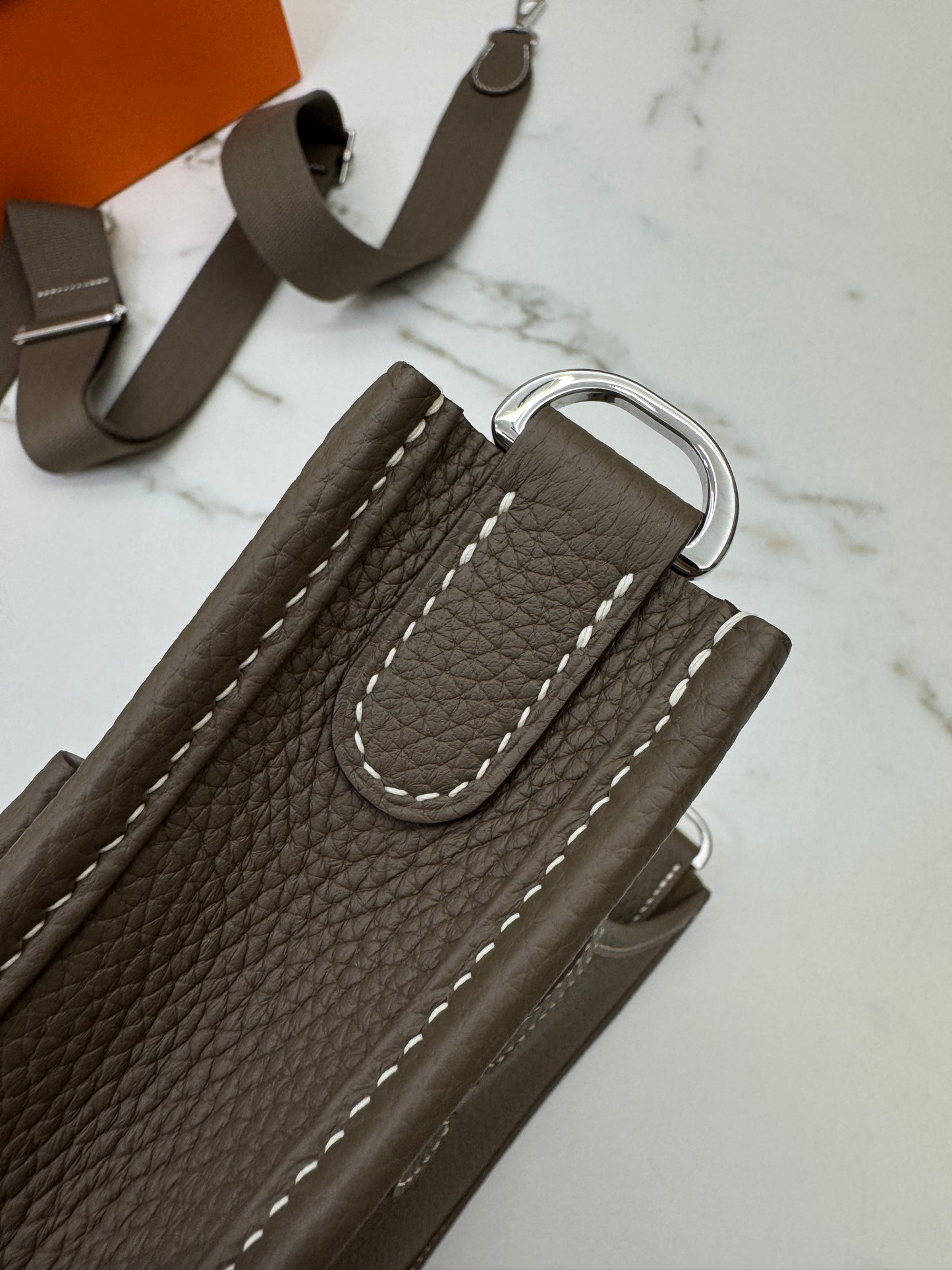 HERMES Evelyne 23 大象灰銀扣 Etoupe TC PHW