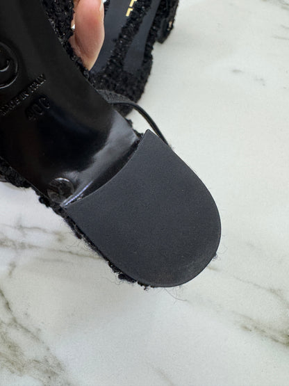 CHANEL 25A粗毛呢 Slingback