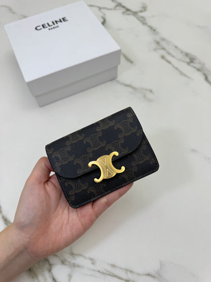 CELINE Triomphe 老花帆布 Cardholder