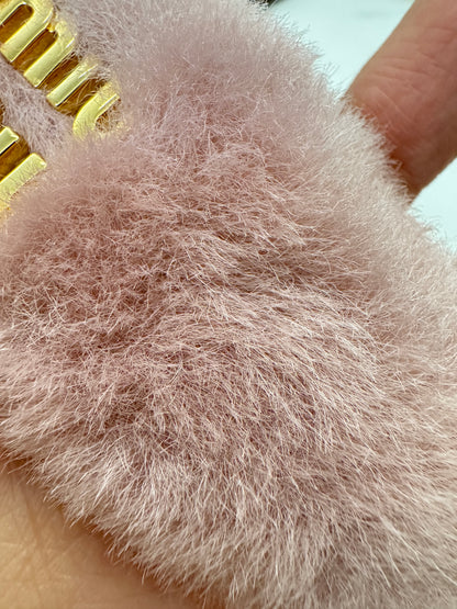 MIU MIU 水貂毛粉紅色髮夾