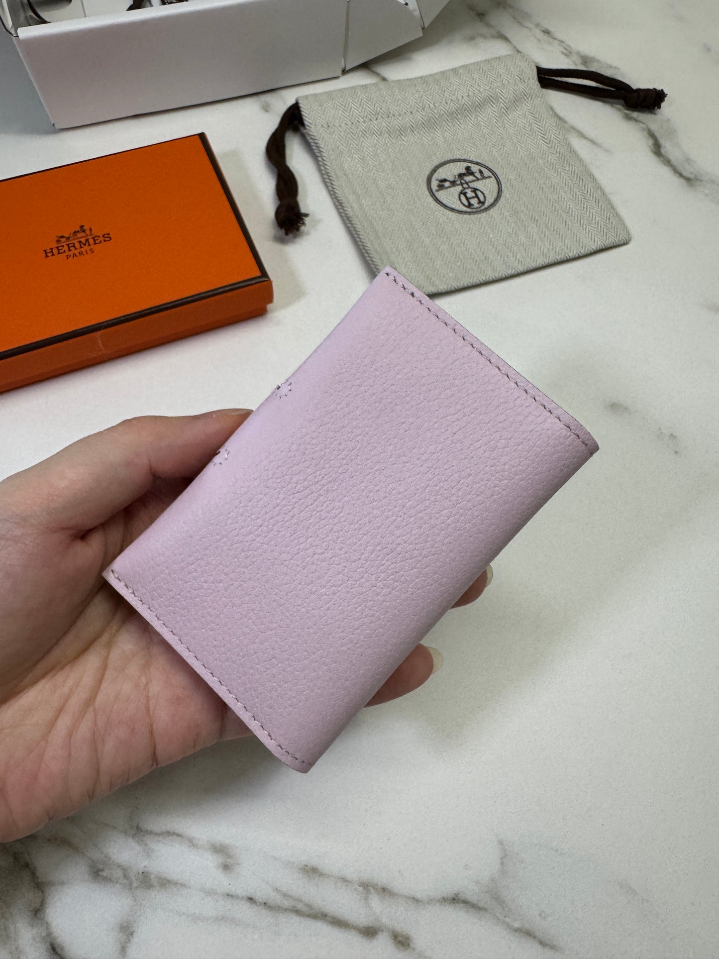 HERMES R.M.S. Card Holder 夢幻紫拼金棕 Evergrain