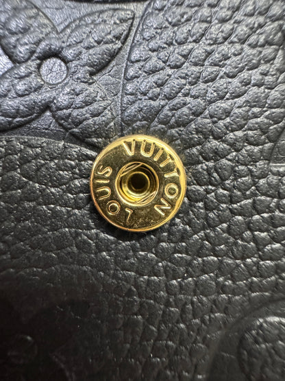 LV Rosalie 黑色全皮壓花零錢包