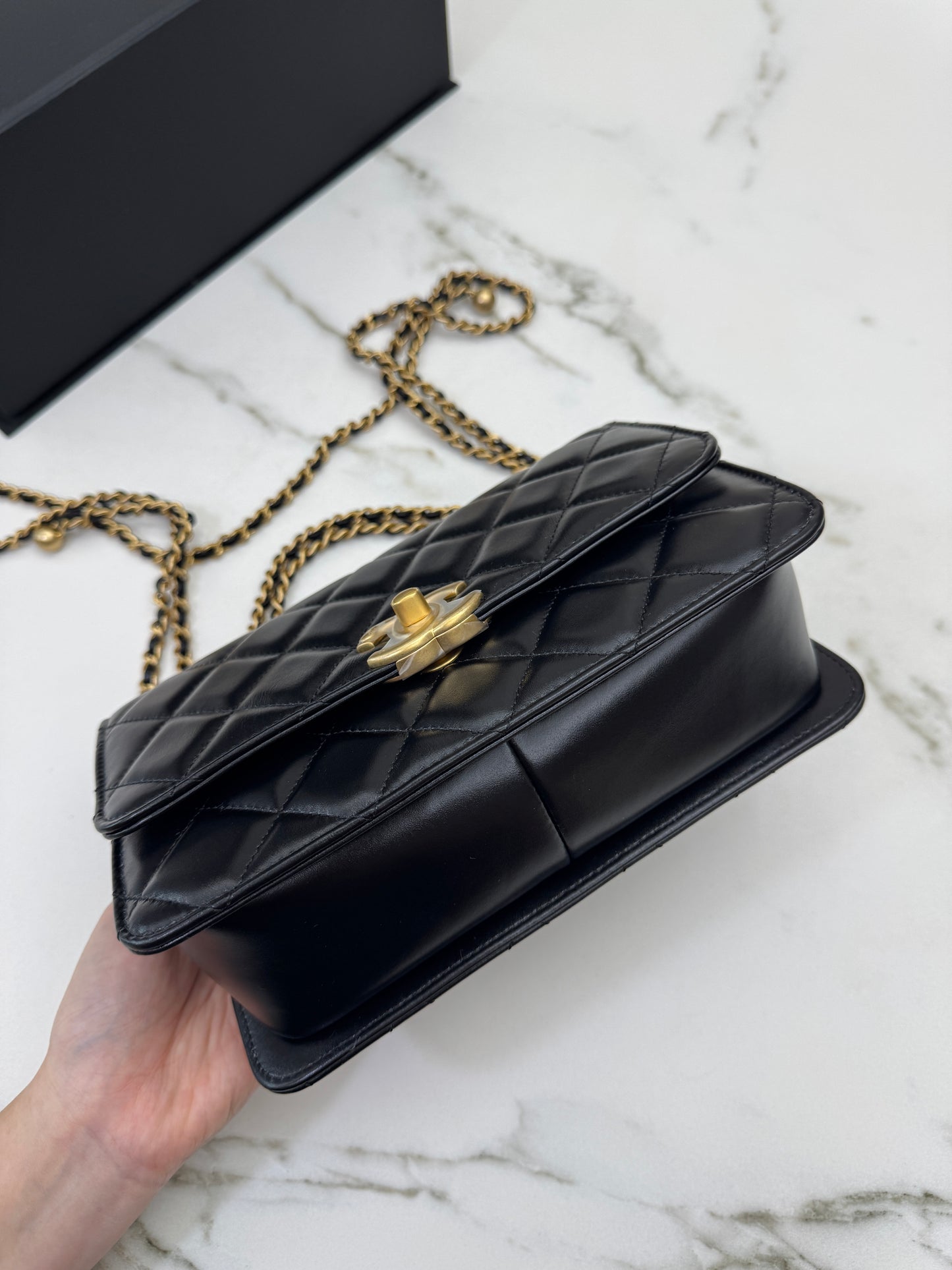 CHANEL 24C雙金珠中號22cm