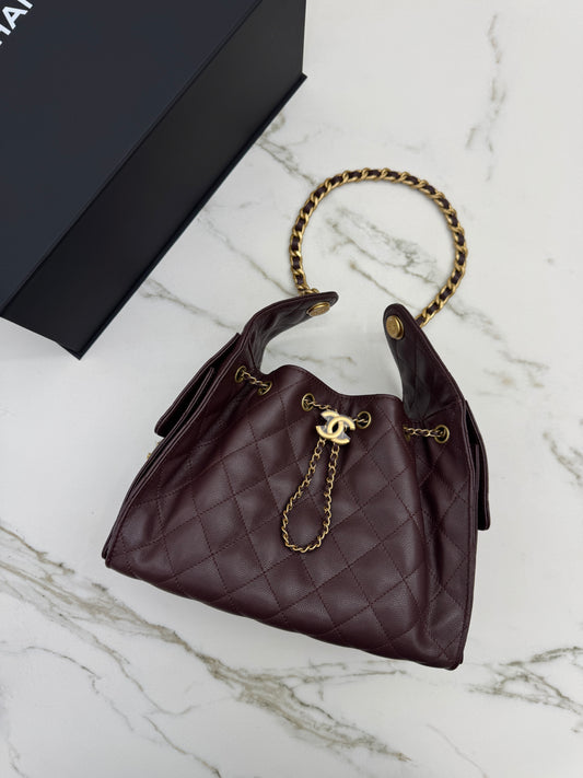 CHANEL 25Bag 荔枝牛皮 Small Chocolate