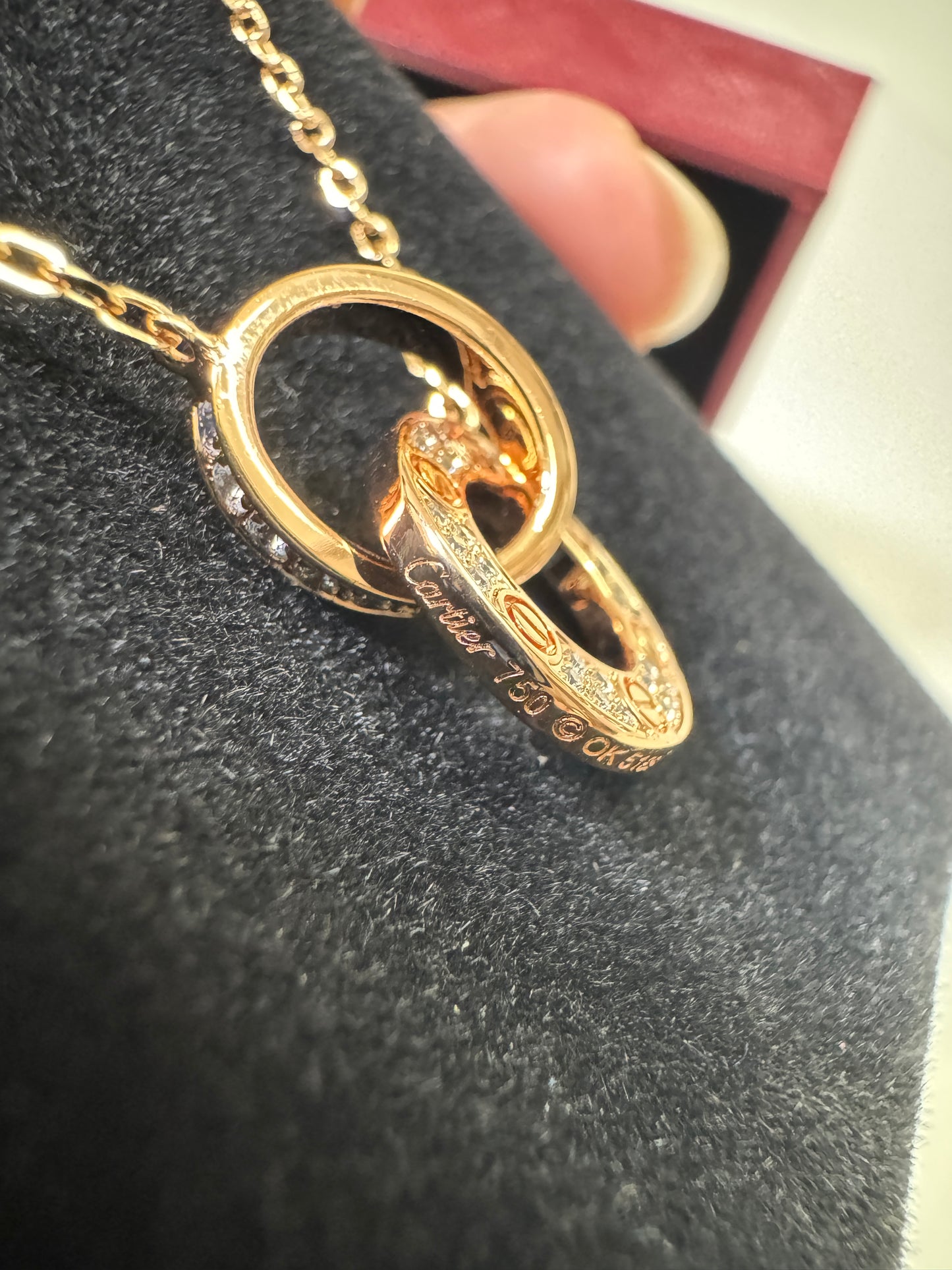 CARTIER Love Necklace 滿天星小圓餅項鏈 玫瑰金