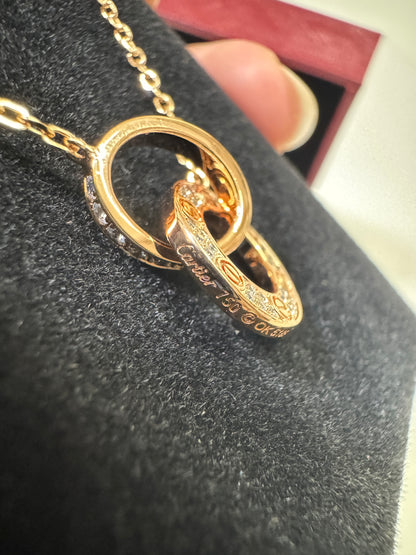 CARTIER Love Necklace 滿天星小圓餅項鏈 玫瑰金