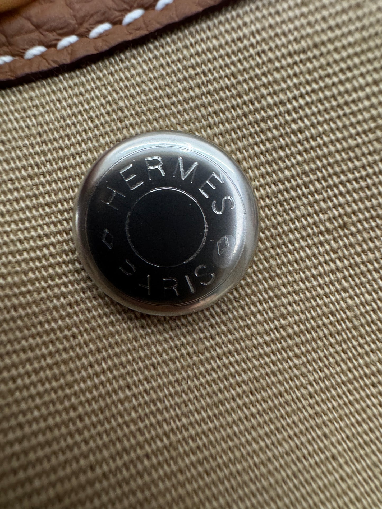 HERMES Garden Party 36 金棕拼風衣灰帆布 Negonda/ Canvas