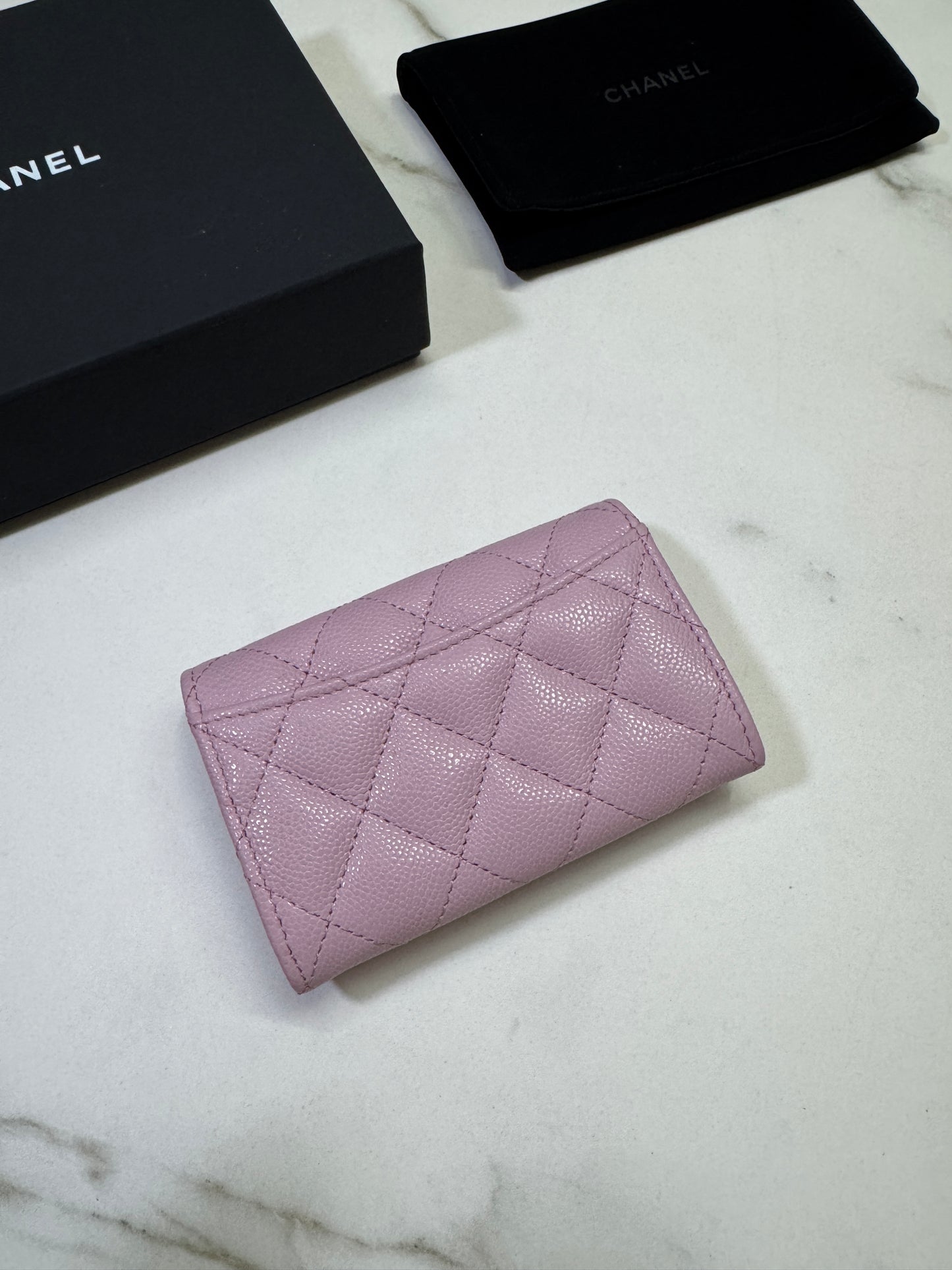 CHANEL 24A粉紫 新版拉鏈 CF Cardholder