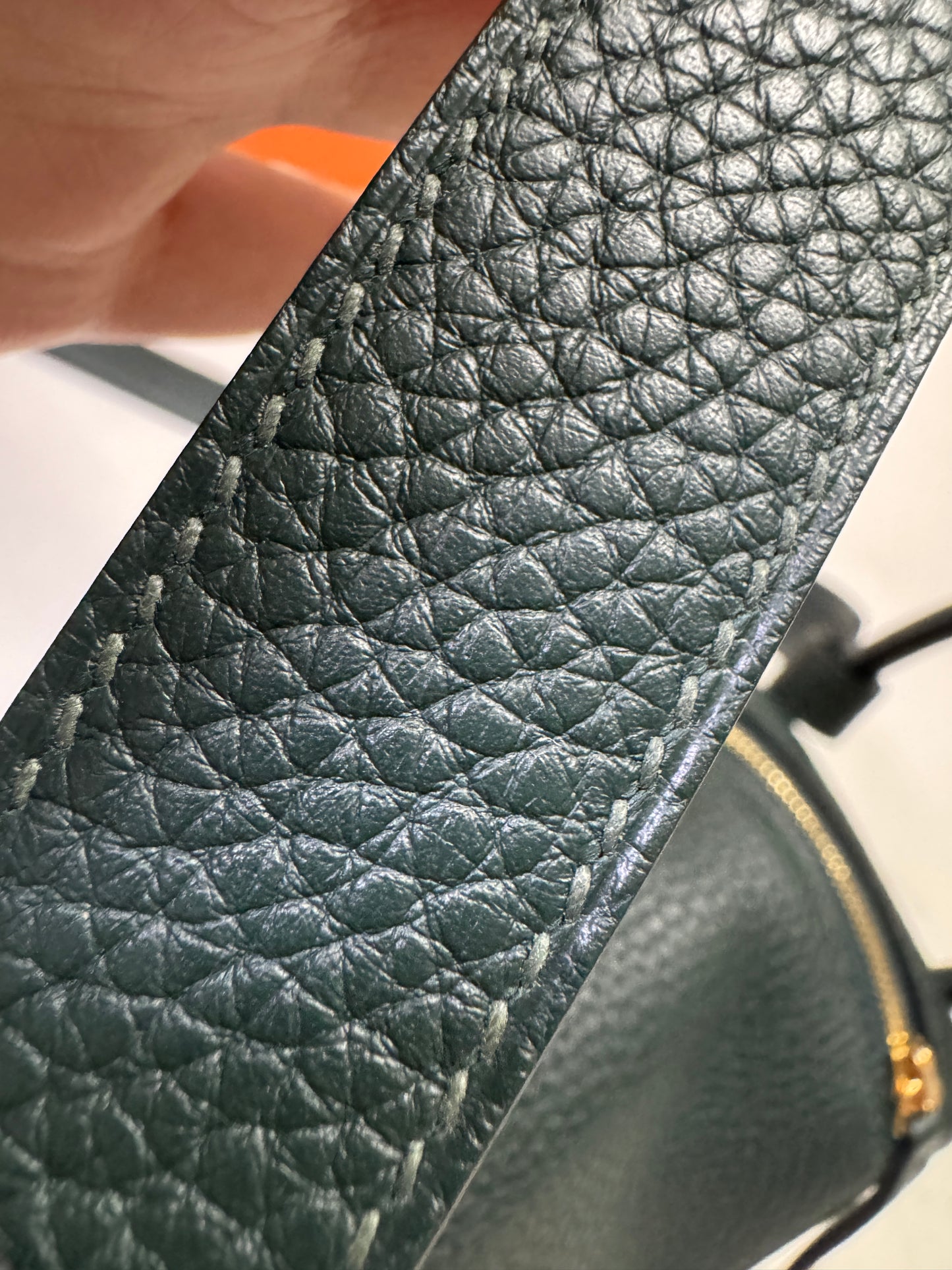 HERMES Mini Lindy II 深綠色 金扣 67 Vert Fonce TC GHW