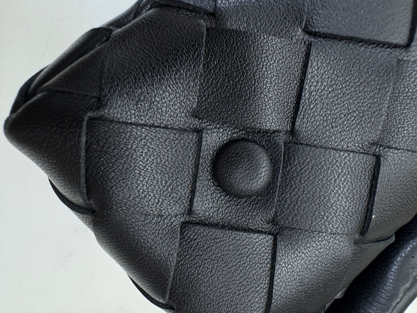 BV Intrecciato Mini Bag with Flap Black