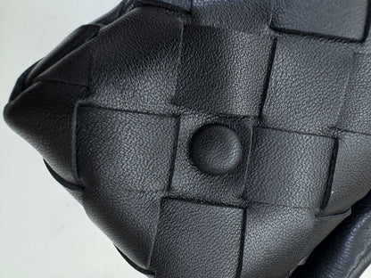 BV Intrecciato Mini Bag with Flap Black