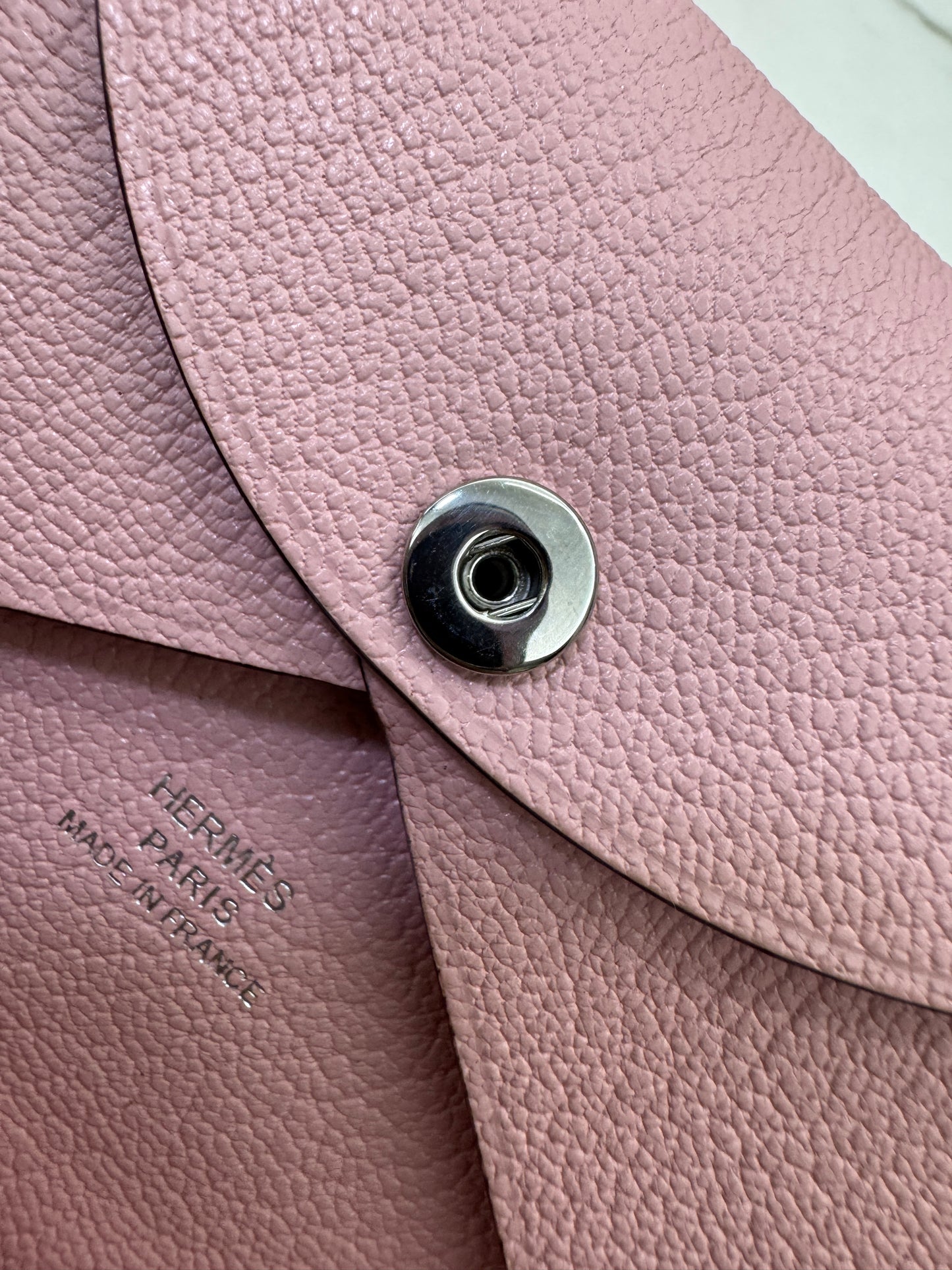 HERMES Calvi Duo 櫻花粉山羊皮 Rose Sakura