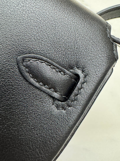 HERMES Kelly Moove 黑銀 Swift Noir PHW