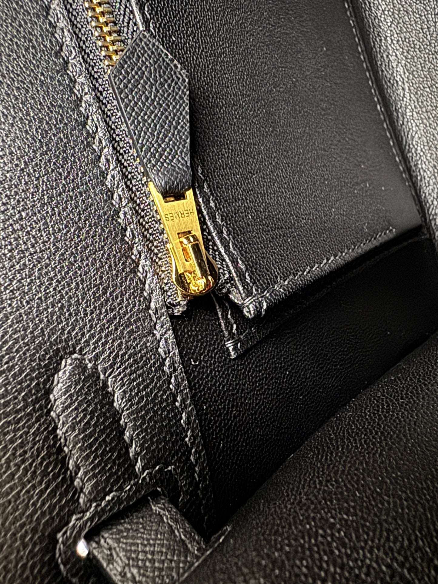 HERMES Birkin 25 黑色 Madame 拉絲金扣 89 Noir Sellier