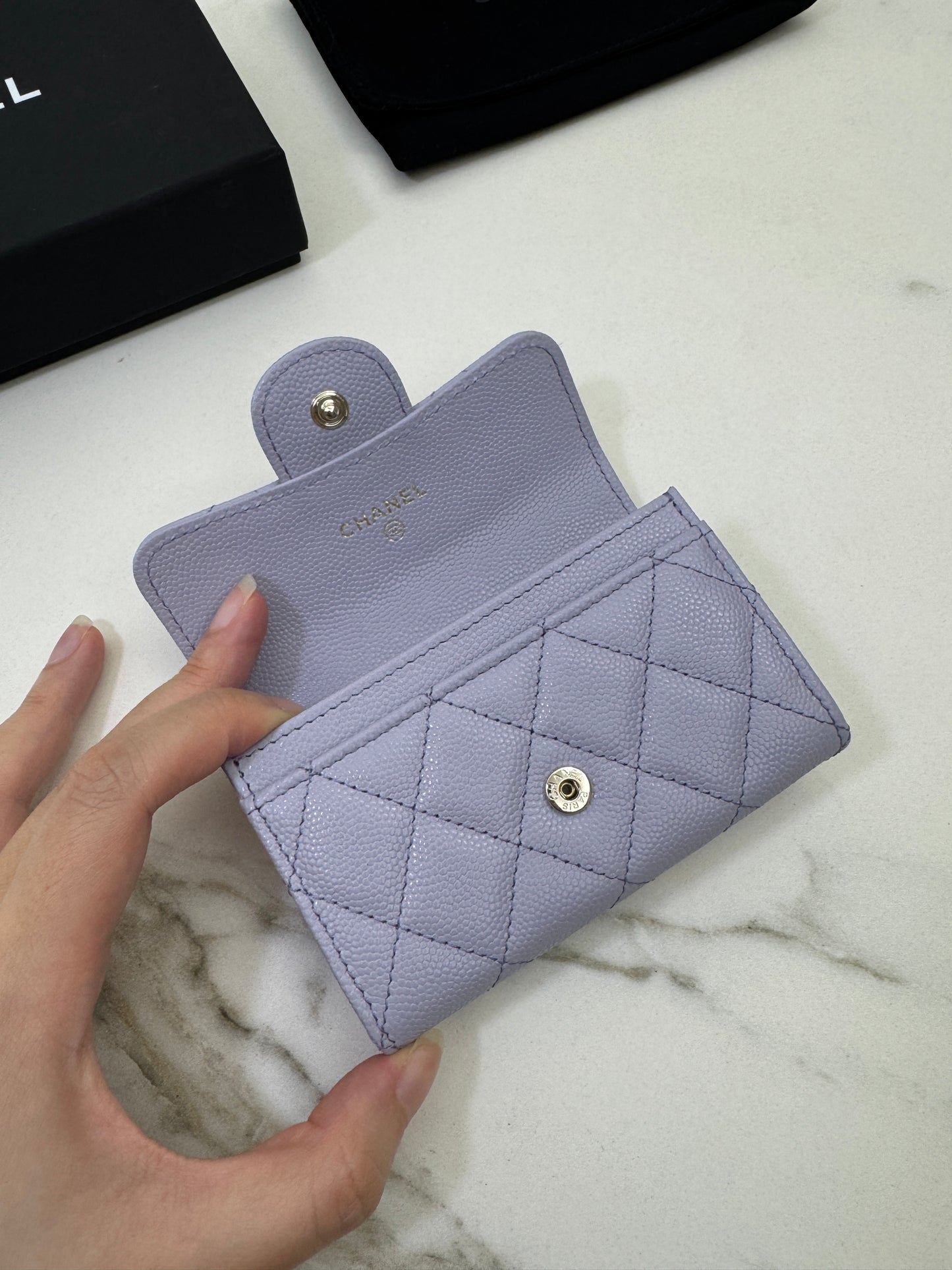 CHANEL 21K 香芋紫 CF Cardholder