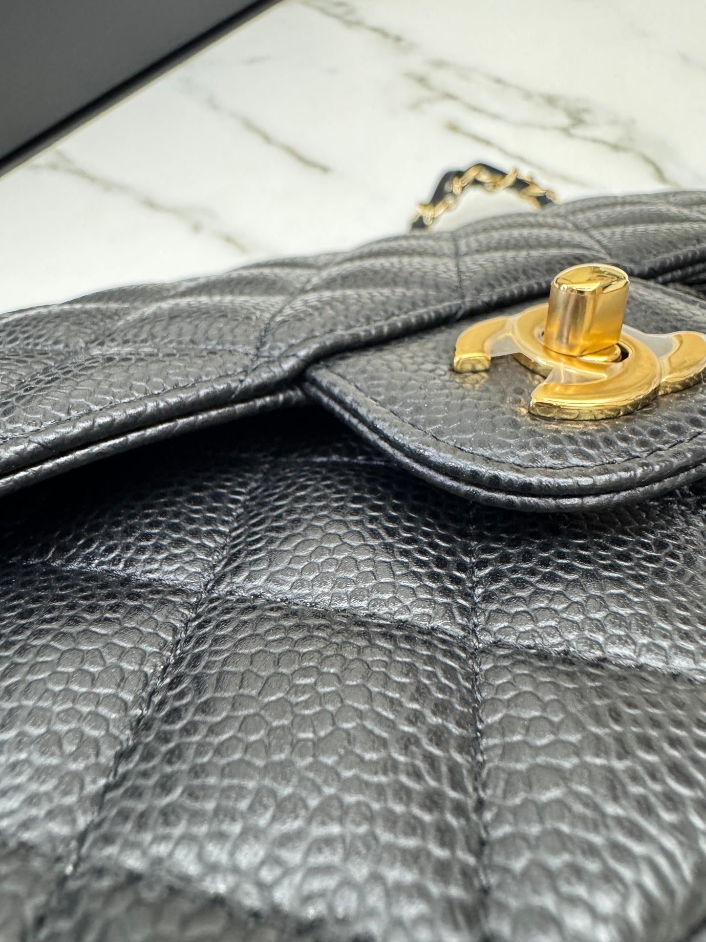 CHANEL CF25 Medium 黑金牛 Black Calfskin GHW
