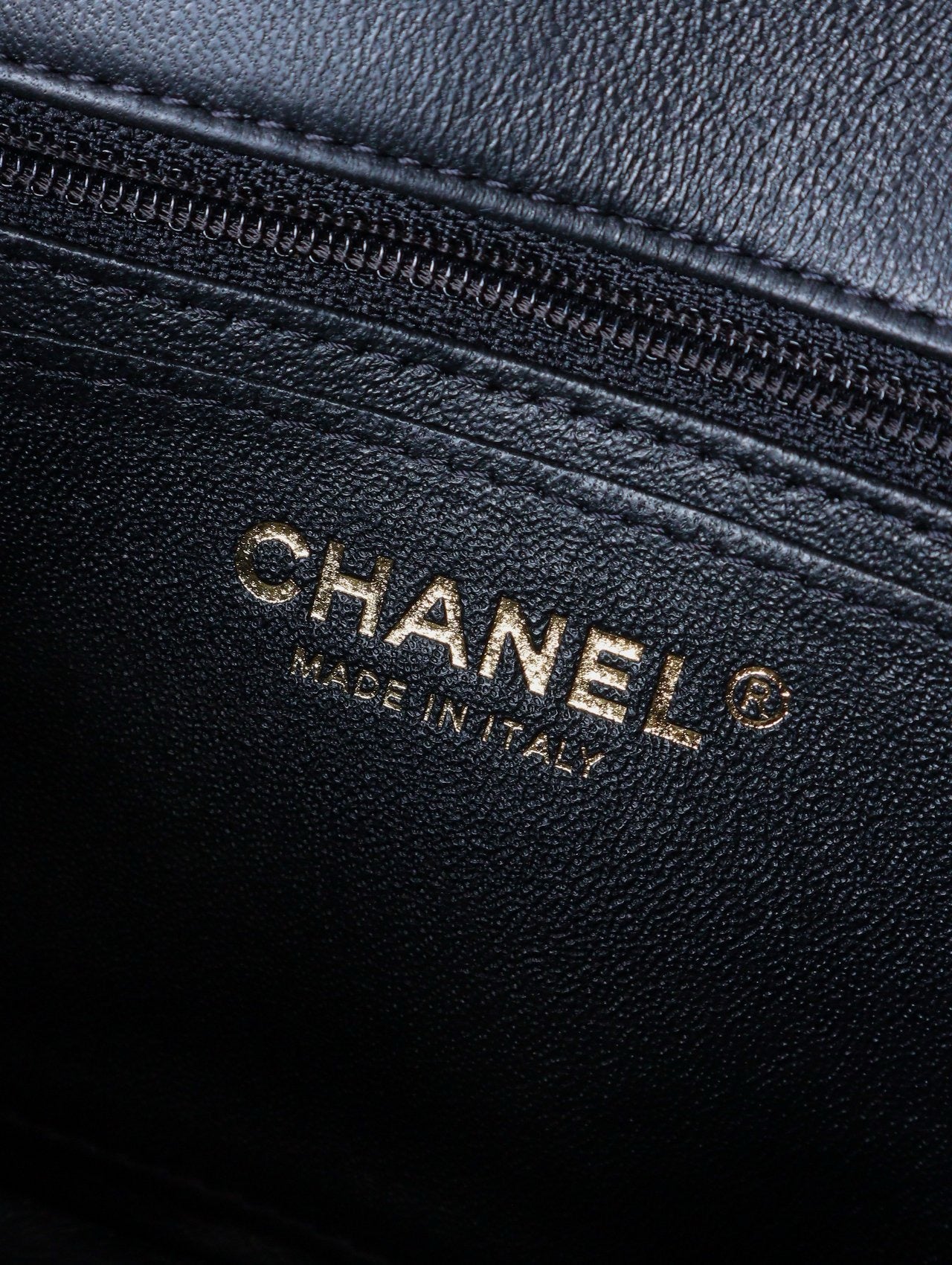 CHANEL CF17 方胖子 黑金羊皮 mini square