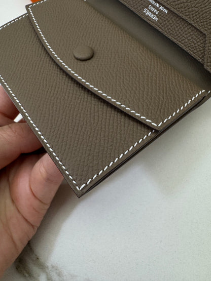HERMES Bearn Mini Wallet 散紙位 大象灰銀扣 Epsom PHW