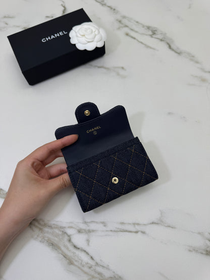 CHANEL 26P牛仔CF卡包 Flap Cardholder