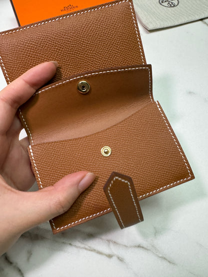 HERMES Bearn Mini Wallet 有散子位 Gold Epsom