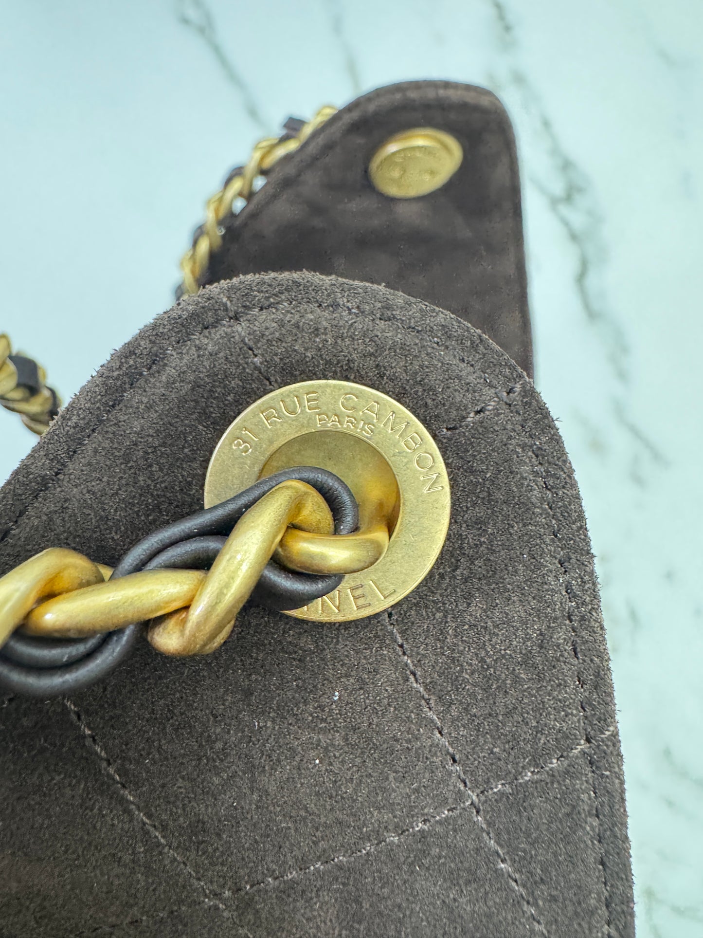 CHANEL 25Bag 麂皮深棕色 Small