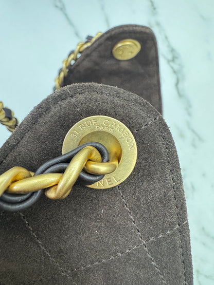 CHANEL 25Bag 麂皮深棕色 Small