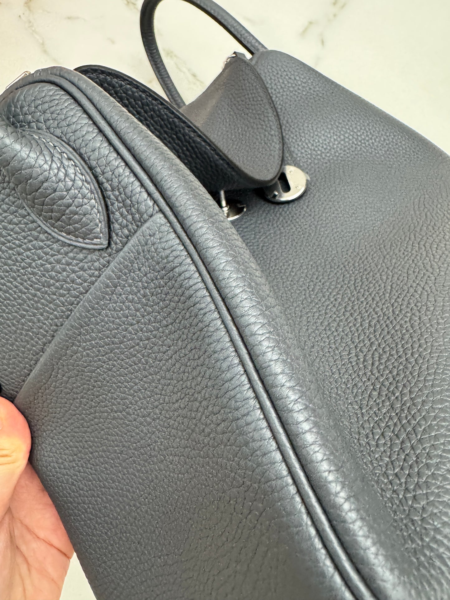 HERMES Lindy 30 石墨灰銀扣 TC 88 Graphite PHW