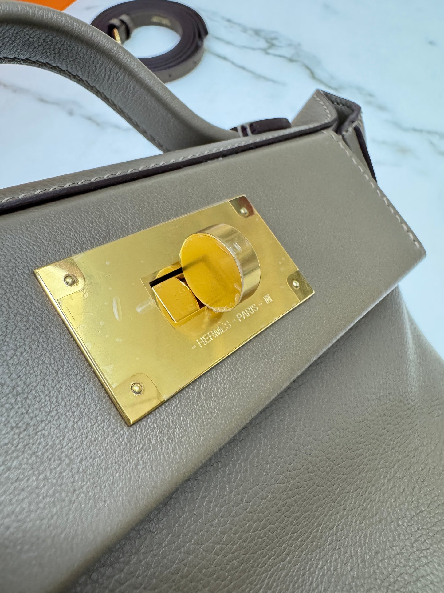 HERMES Mini 2424 大象灰金扣 Evercolor Etoupe GHW