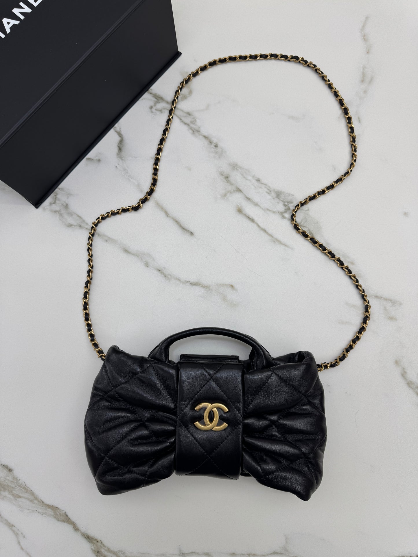 CHANEL 25K Mini 蝴蝶結包 綿羊皮