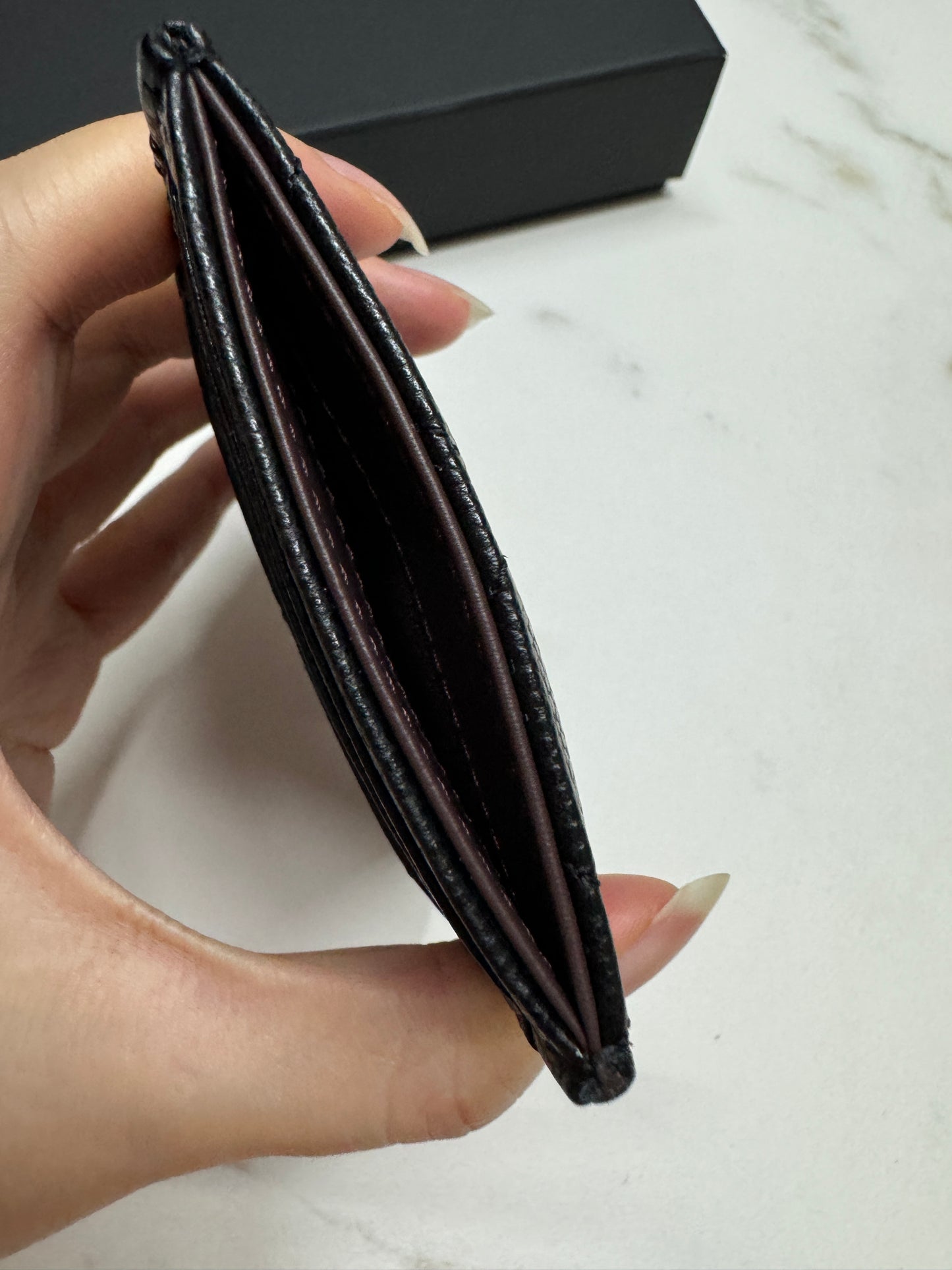 CHANEL 直版 黑色 淡金扣 Card Holder