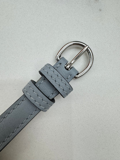 HERMES Mini 2424 木偶灰銀扣 Evercolor Gris Platin PHW