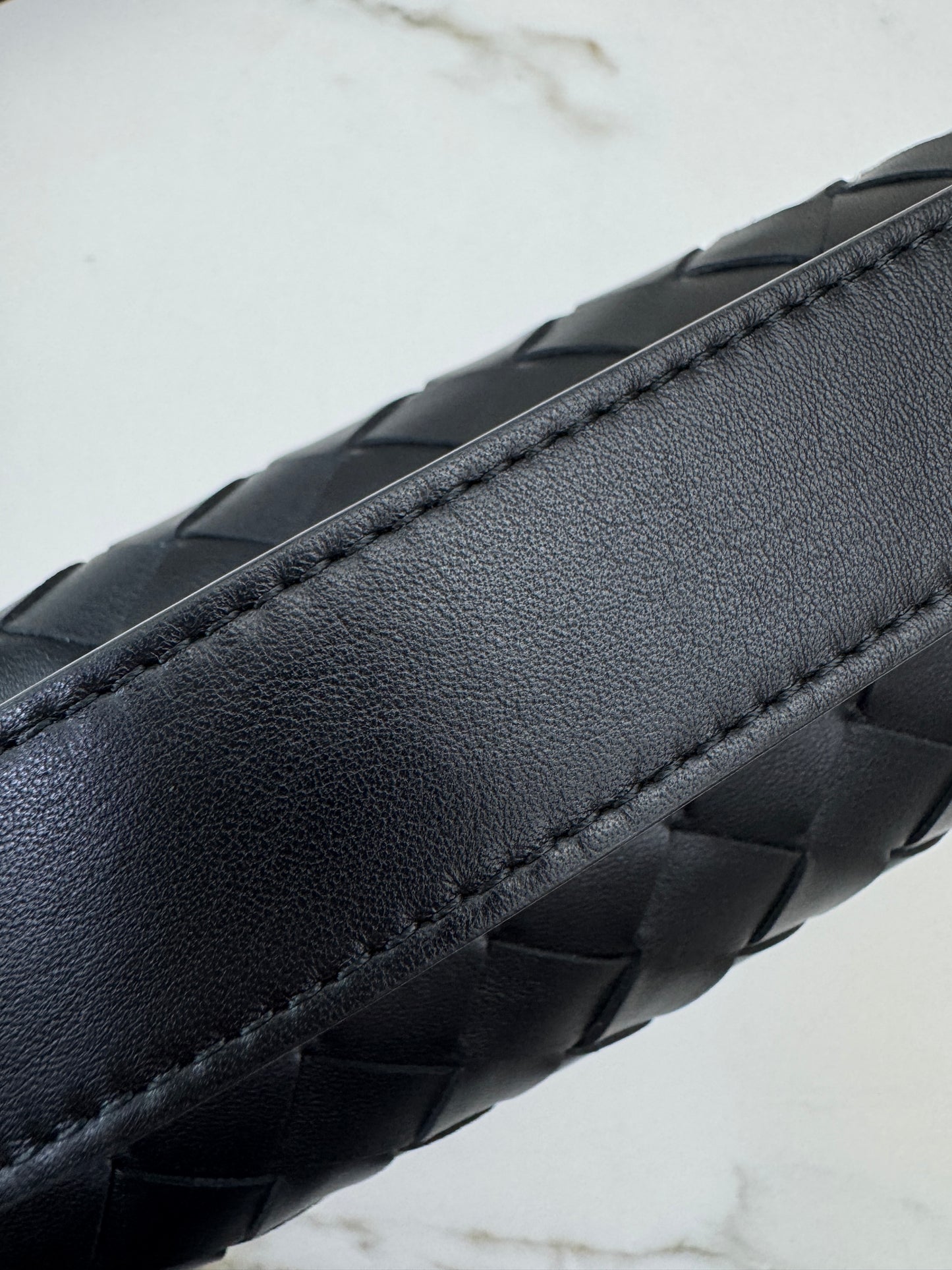 BV Intrecciato Mini Bag with Flap Black