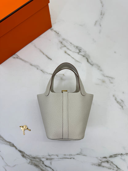 HERMES Picotin Lock 14 奶昔白金扣 TC Craie GHW