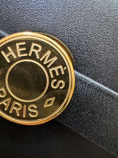 HERMES Mini Herbag 熊貓色 金扣 H Viking 帆布