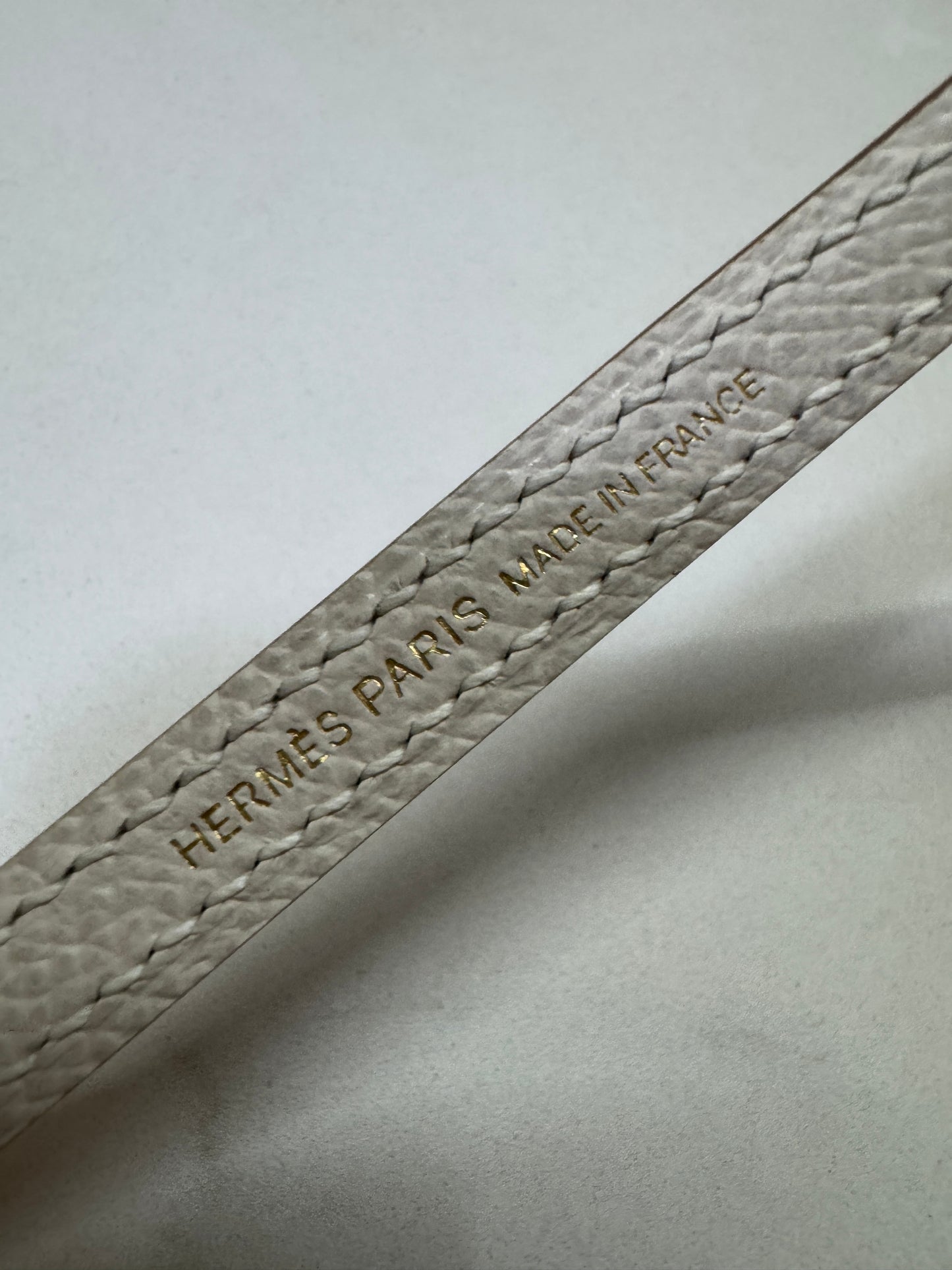 HERMES Mini Kelly II 奶昔白金扣 Epsom Craie GHW