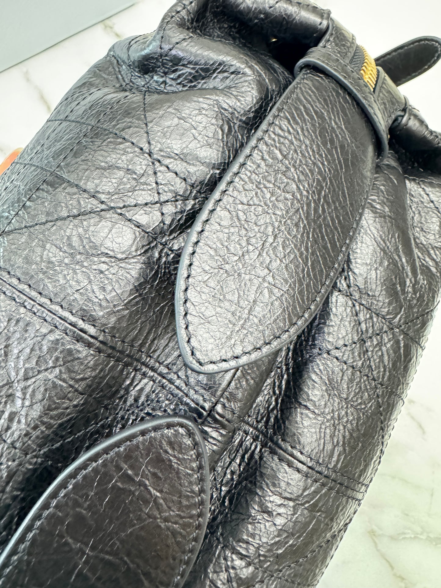 DIOR D-Journey Small 黑色油臘皮