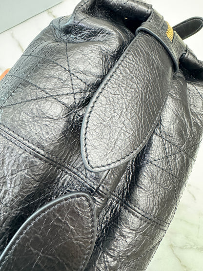 DIOR D-Journey Small 黑色油臘皮