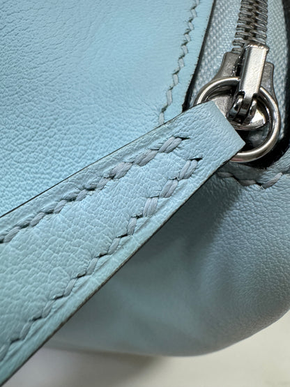 HERMES Mini Lindy 霧霾藍T0 銀扣 swift