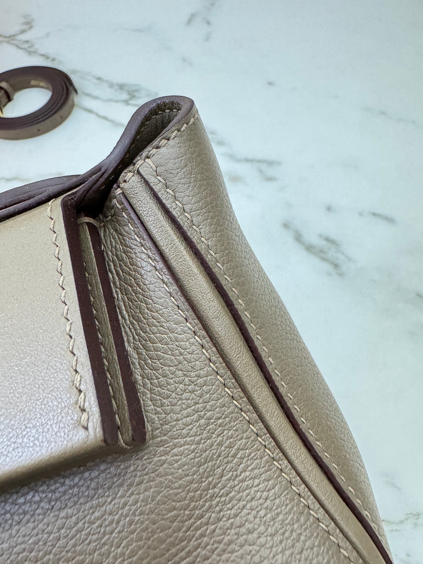 HERMES Mini 2424 大象灰金扣 Evercolor Etoupe GHW