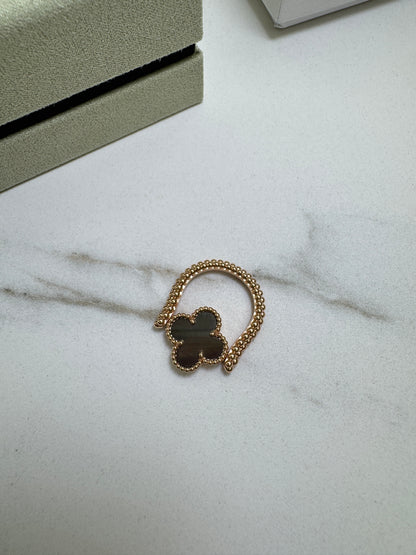 VCA Vintage Alhambra Ring 翻轉雙面戒指 灰貝母/ 鐳射 玫瑰金