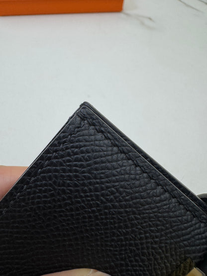 HERMES Bearn Compact Wallet 黑金 Epsom