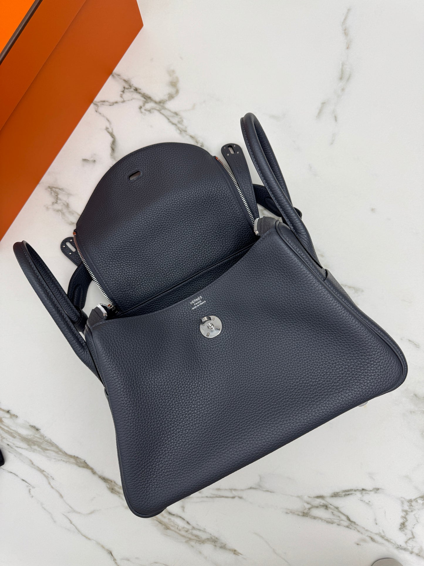 HERMES Lindy 30 石墨灰銀扣 TC 88 Graphite PHW