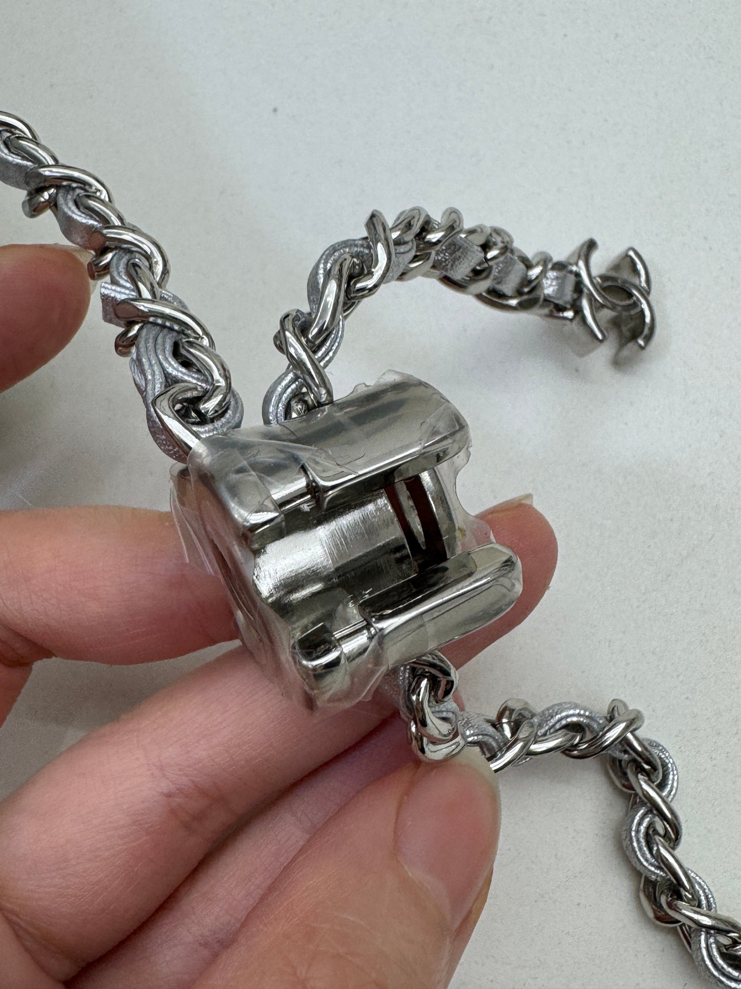 CHANEL 25B調節扣 銀色方胖子 Mini CF Square Caviar Calfskin