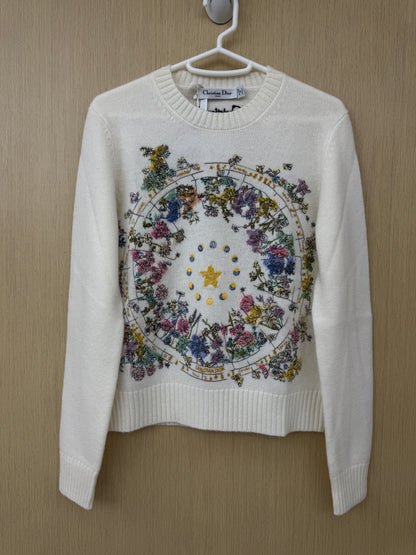 DIOR 星星花朵刺繡毛衣